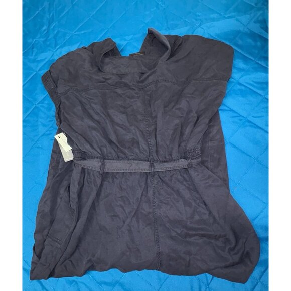 Lane Bryant Utility Jumpsuit Size 24 Navy Blue Button Front Belted NWT - Picture 11 of 12